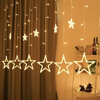 12 LED Star String Light Warm White 138 LEDs, 3 Mtr Decorative Lights for Decoration Christmas, Wedding, Party.