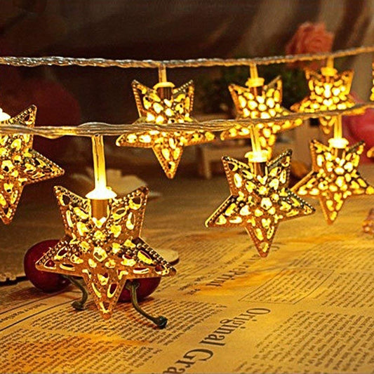 Metal Star Shaped LED Light (16 Warm White Bulbs)