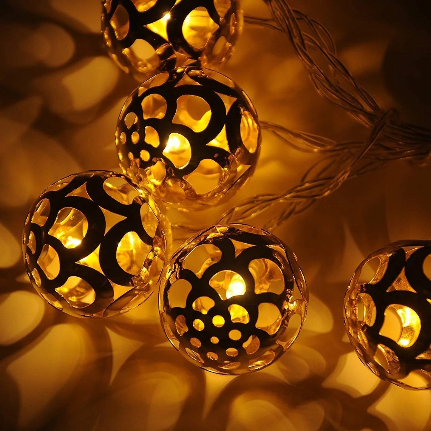 Metal Ball String Light (16 Warm White Bulbs)
