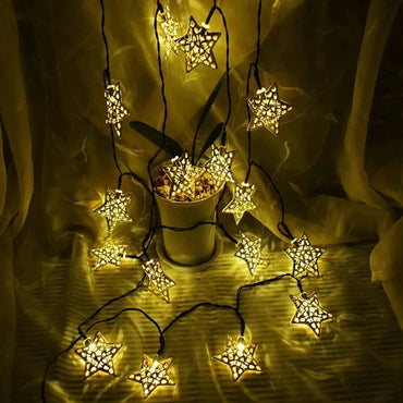 Metal Star Shaped LED Light (16 Warm White Bulbs)
