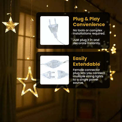Star Curtain Lights | Warm White LED