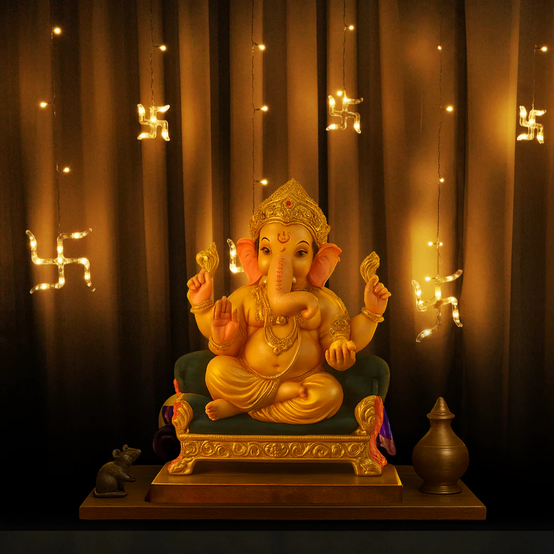 Swastik Curtain Lights | Warm White | Diwali Decorative LED Lights