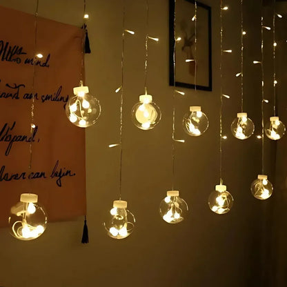 Wish Ball Curtain Lights | 12 Wish Balls | Warm White LED